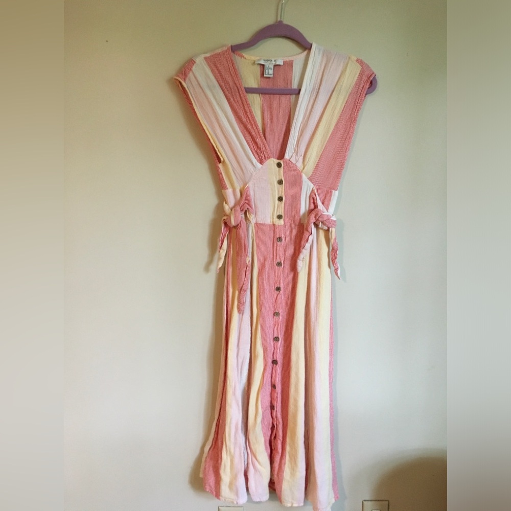 Forever 21 linen dress stripe